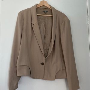 Beige Blazer with Waist Detail